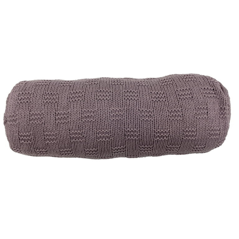 Mainstays 6" x 18" Violet Cotton Knit Bolster Decorative Pillow | Walmart (US)