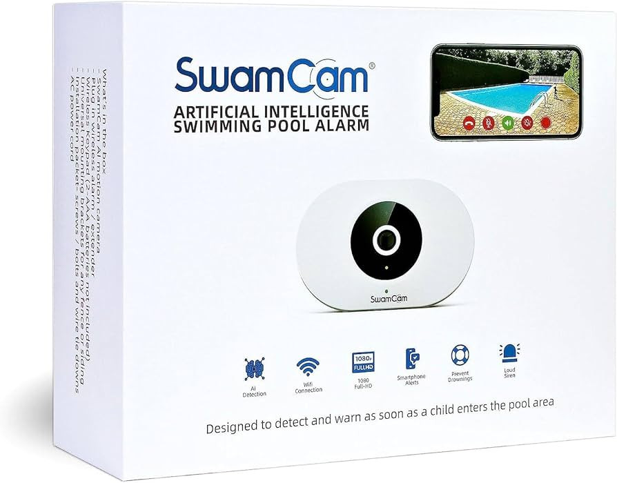 SwamCam Pool Alarm Camera - ASTM F2208 Certified - Wifi + App Operated Pool Alarms for Inground P... | Amazon (US)