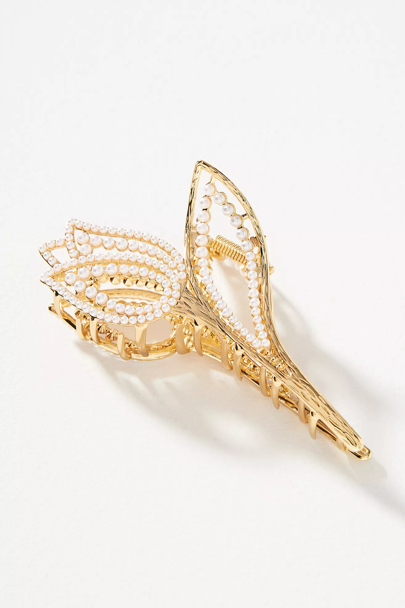 Embellished Metal Tulip Hair Claw Clip | Anthropologie (US)