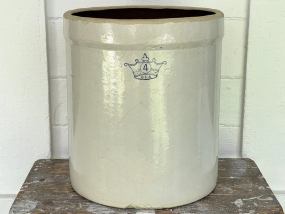 Crock  4 Gallon Blue Crown Crock  Ransbottom Brothers - Etsy | Etsy (US)