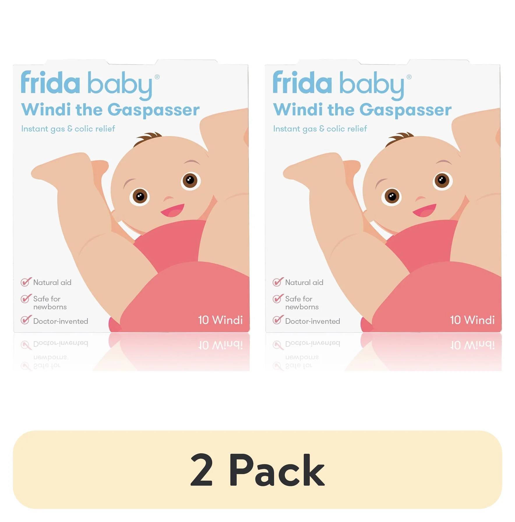 (2 pack) Frida Baby Windi The Gas Passer, Natural Infant Gas Relief, 10 Count | Walmart (US)