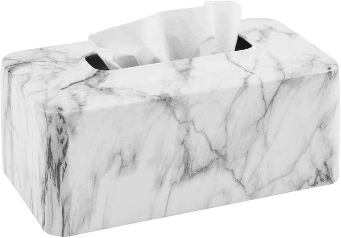 mDesign Modern Metal Tissue Box Cover for Disposable Paper Facial Tissues, Rectangular Holder for... | Amazon (US)