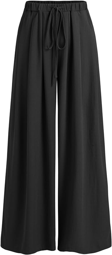 CIDER Palazzo Pants for Women Wide Leg Drawsting Elastic High Waisted Comfy Casual Flowy Pants wi... | Amazon (US)
