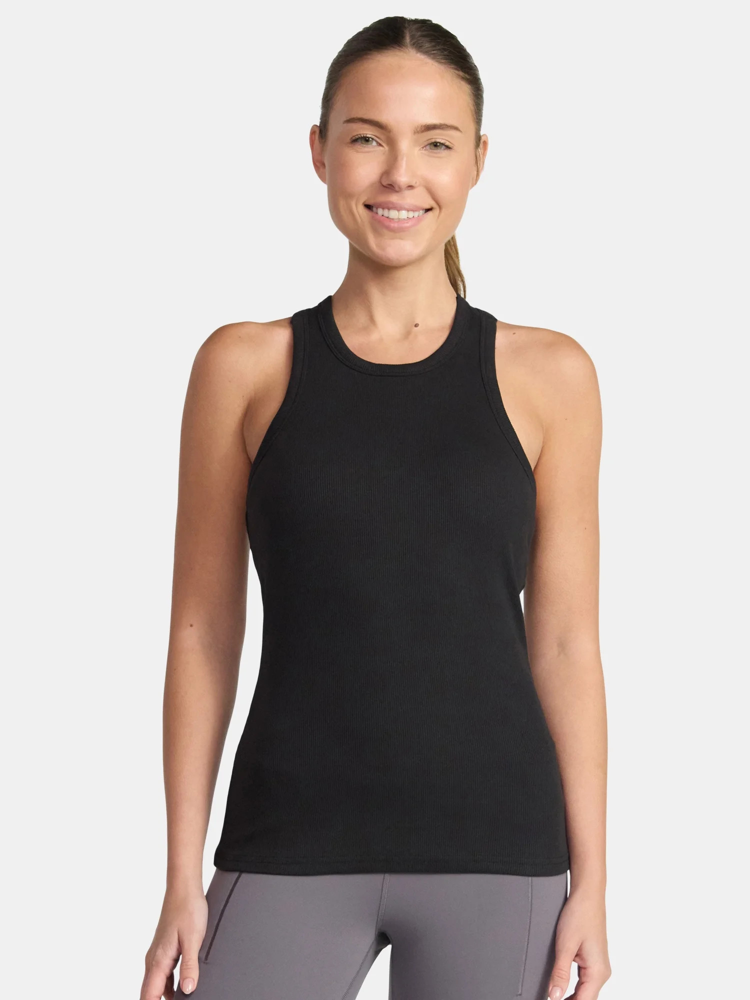 Avia Women's Cotton Ribbed Tank Top with Shelf Bra, Sizes XS-XXXL | Walmart (US)