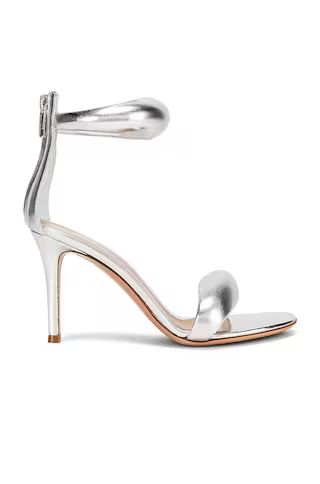 Gianvito Rossi Bijoux Heels in Silk Silver | FWRD | FWRD 
