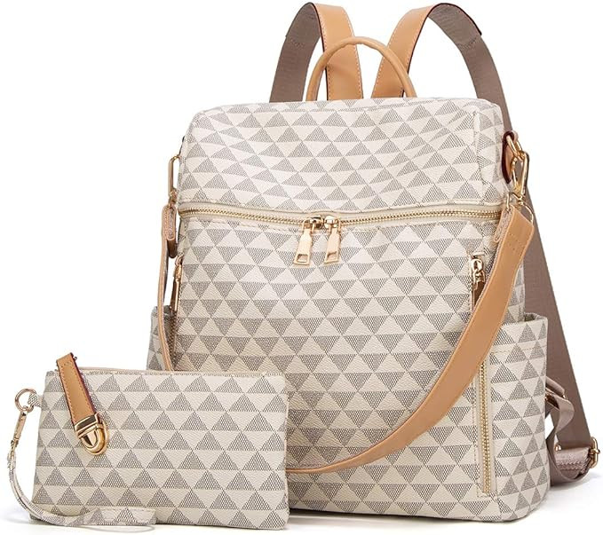 Backpacks for Women Fashion Leather Bags Satchel Bags Anti-theft Rucksack Ladies Travel Bags Hand... | Amazon (US)