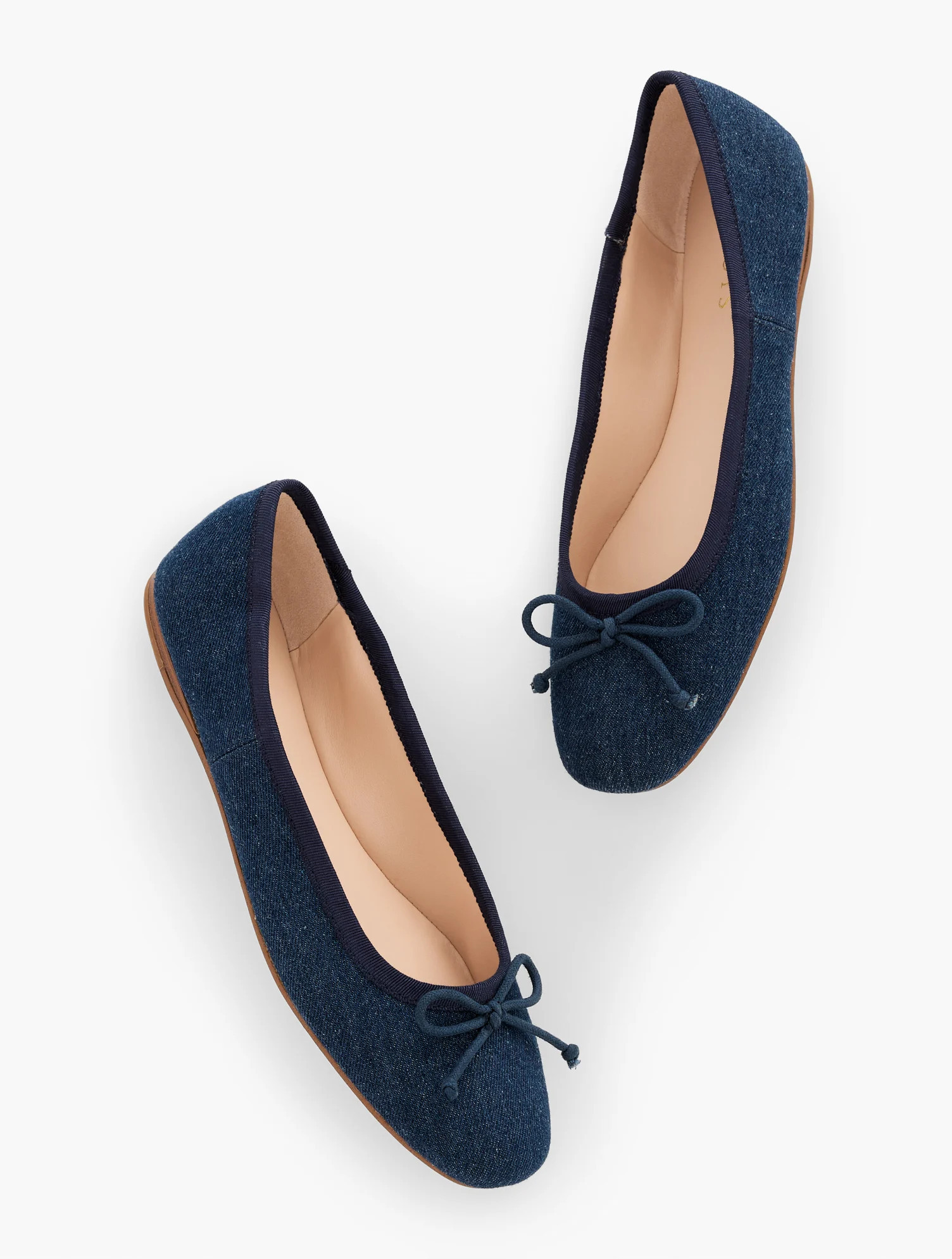Blaine Soft Sole Denim Ballet Flats - Dark - 9 1/2 M - 100% Cotton Talbots | Talbots