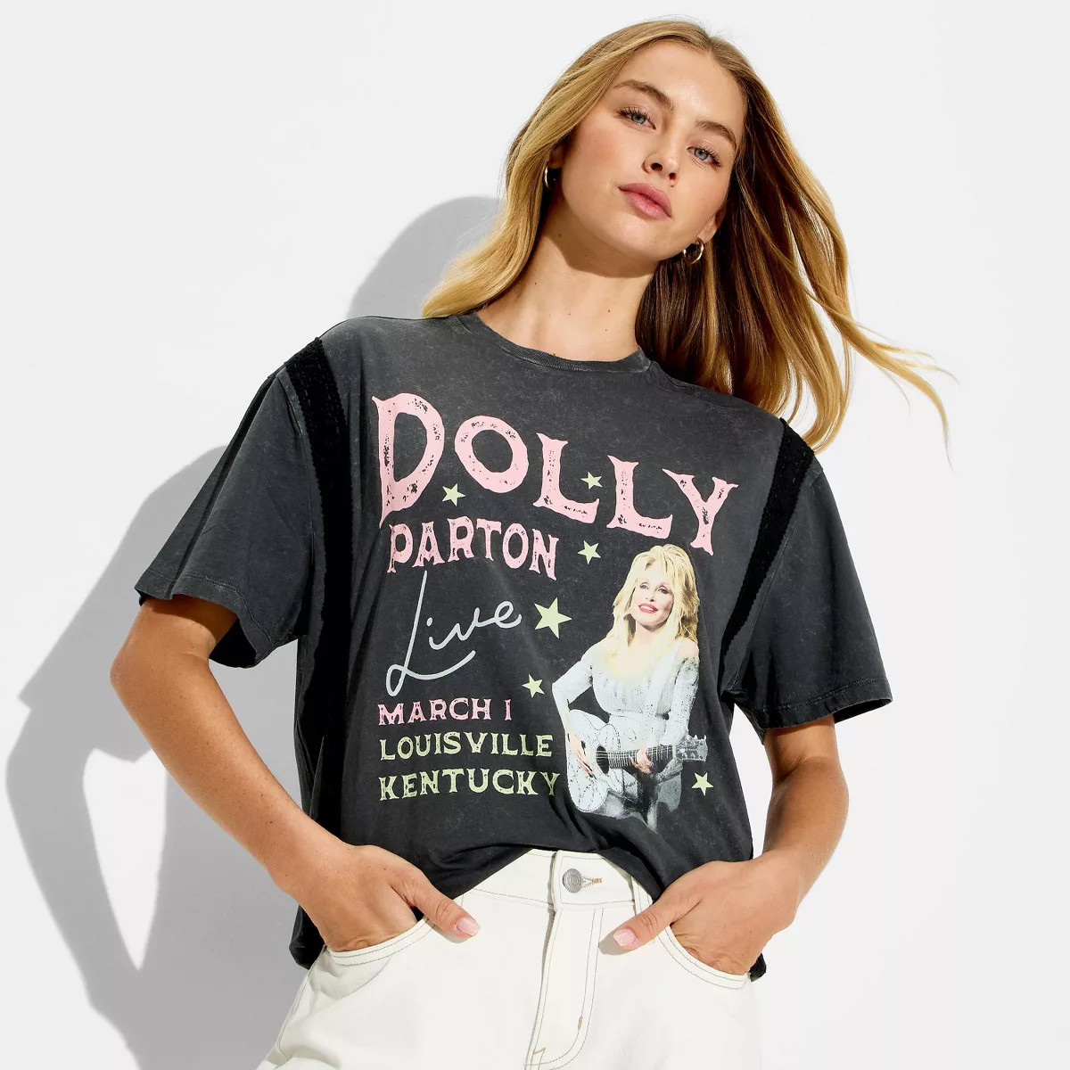 Women's Dolly Parton Short Sleeve Graphic T-Shirt - Black XXS | Target