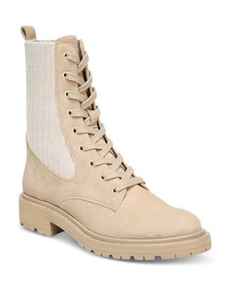 Women's Lydell Almond Toe Knit Fabric & Suede Booties | Bloomingdale's (US)