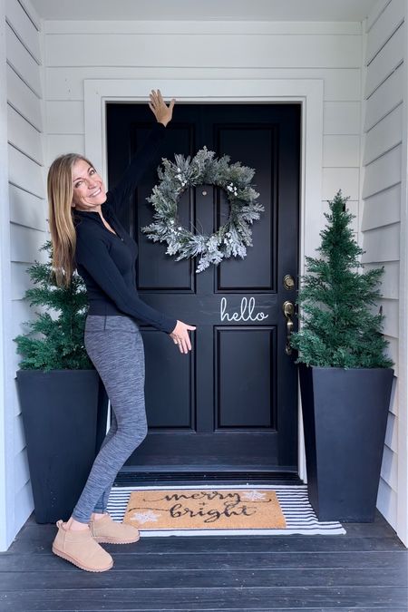 All things linked here from my front door switcharoo reel. Porch trees, porch planters, Christmas wreath, and Christmas doormat.

#LTKHoliday #LTKhome #LTKSeasonal
