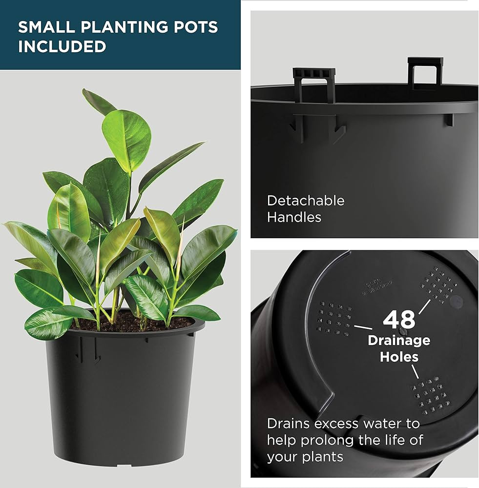 Verel Set of 2 Tall Outdoor Planters - 24 Inch Large with Small Planting Pots – Indoor and Flow... | Amazon (US)