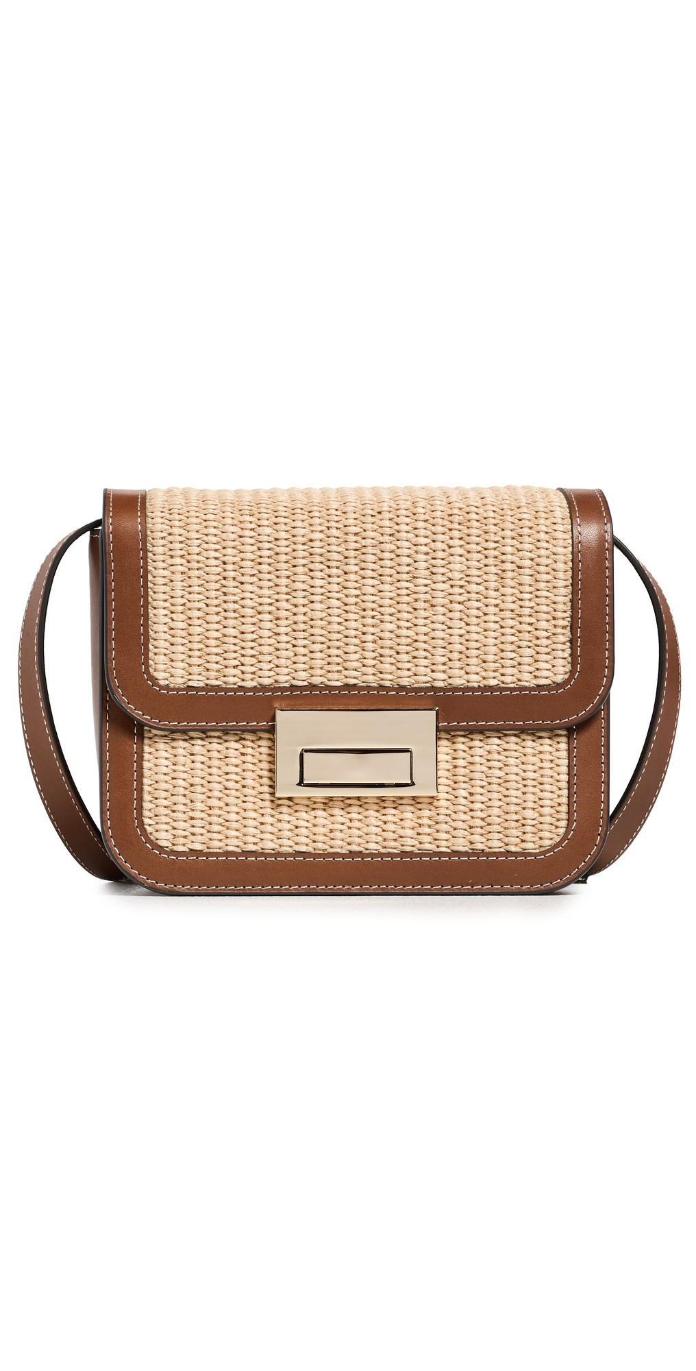 Loeffler Randall Desi Crossbody Bag with Lock Hardware Natural/Cacao One Size | Shopbop