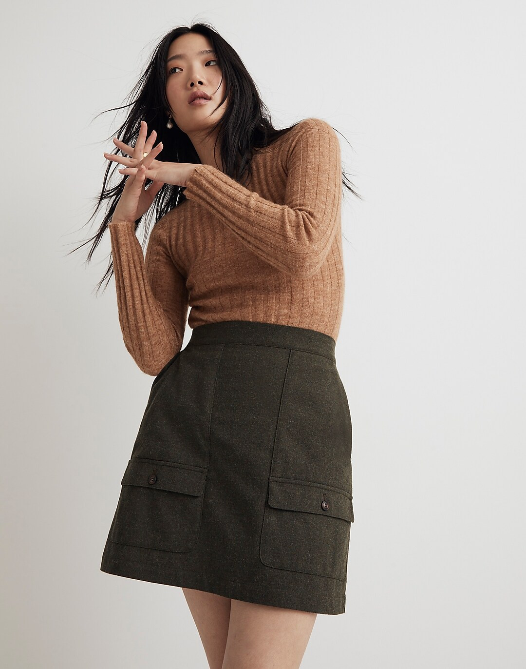 Wool-Blend Cargo Mini Skirt | Madewell