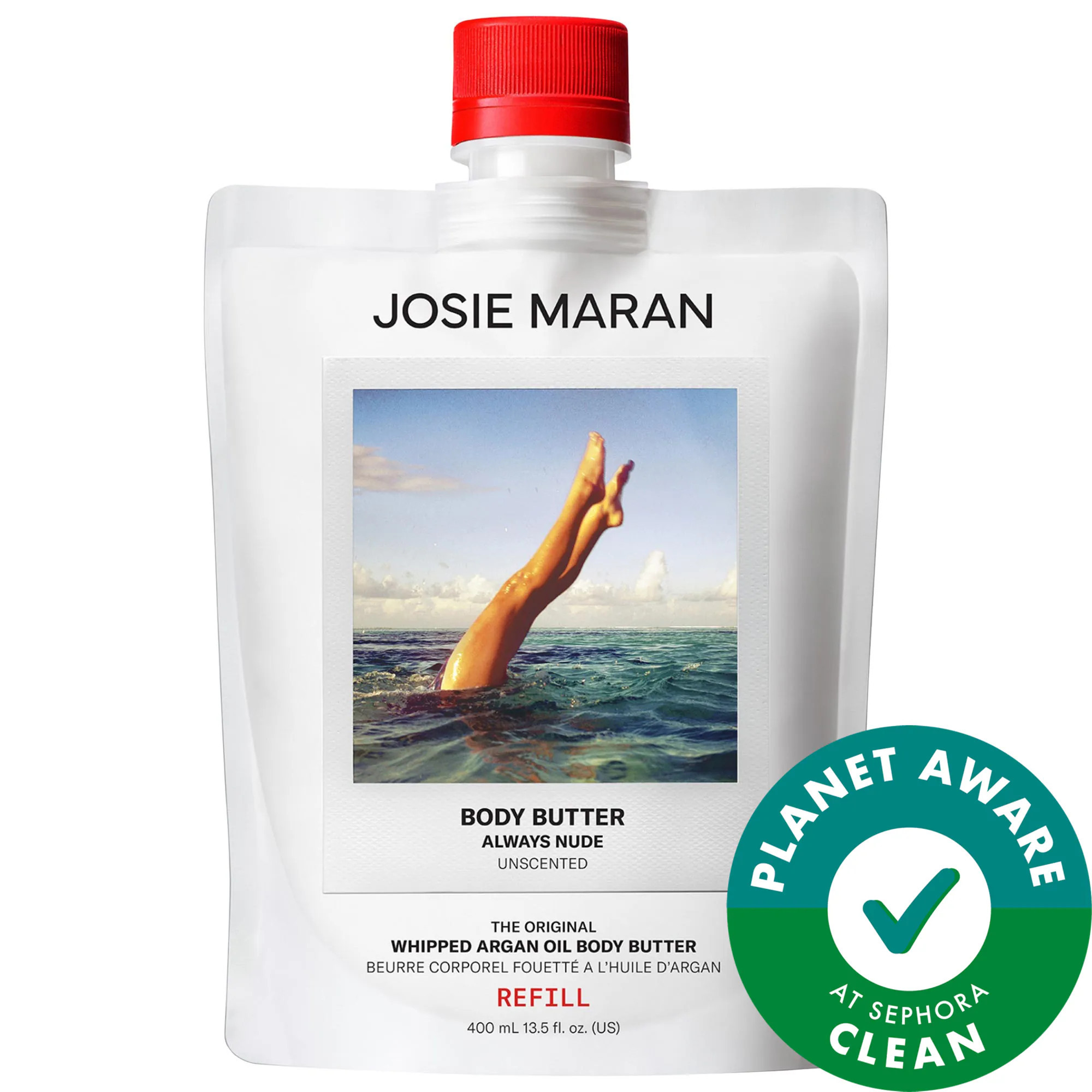 Josie Maran Always Nude (Unscented) - Whipped Argan Oil Refillable Firming Body Butter Jar 13.5 oz | Sephora (US)