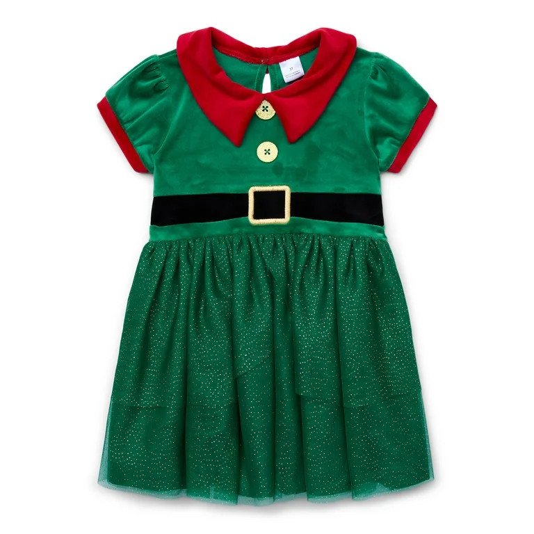 Toddler Girl Elf Velour Cosplay Dress, Sizes 12M-5T | Walmart (US)