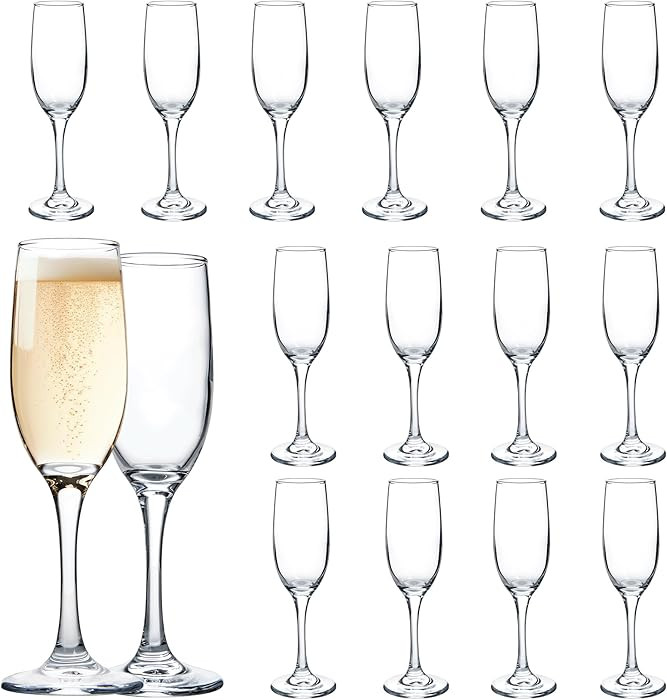 UMEIED Set of 16 Champagne Glasses, Champagne Flutes with Classic Shape, Long stem Sparkling Wine... | Amazon (US)