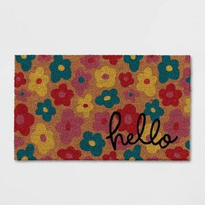 1'6"x2'6" 'Hello' Floral Doormat - Sun Squad™ | Target