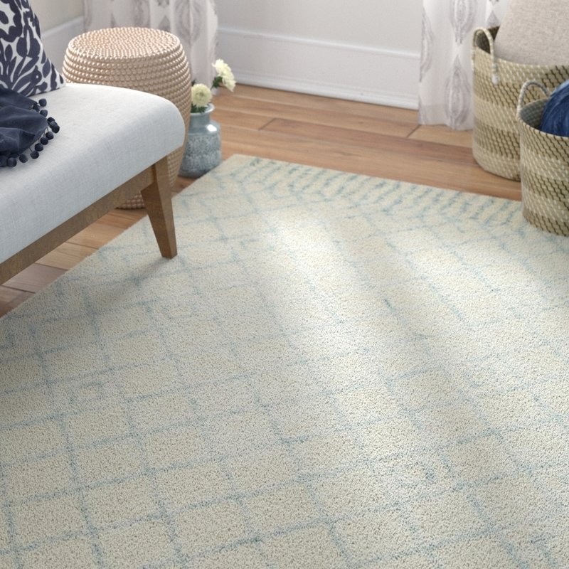 Camacho Hand-Tufted Ivory/Blue Area Rug Rug Size: Rectangle 4' x 6' | Wayfair North America