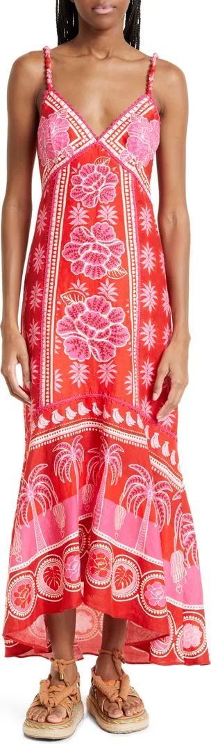 Summer Sunrise Embroidered Linen Maxi Dress | Nordstrom