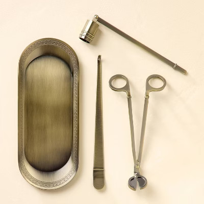 Brass Candle Accessories Kit (Set of 4) - Hearth & Hand™ with Magnolia | Target