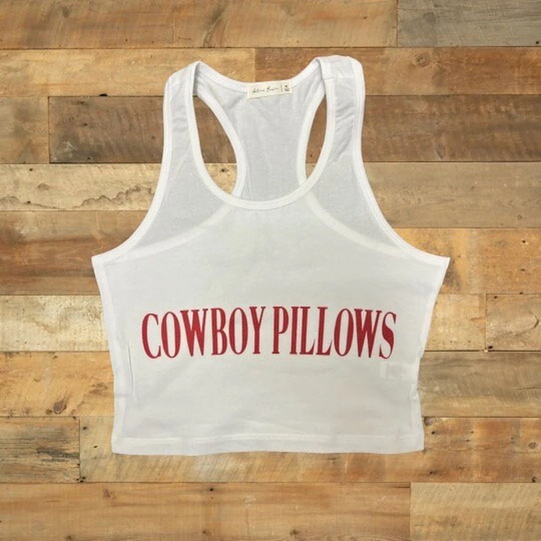 Cowboy Pillows Crop Tank Top | Vintage Shirt | Summer Racerback Tank Top | Graphic Tee | Country ... | Etsy (US)