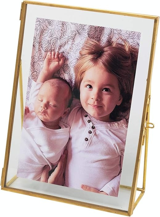 5x7 Gold Photo Frame Vintage Style Antique Gold Standing Picture Frames with Pressed Glass, Brass... | Amazon (US)