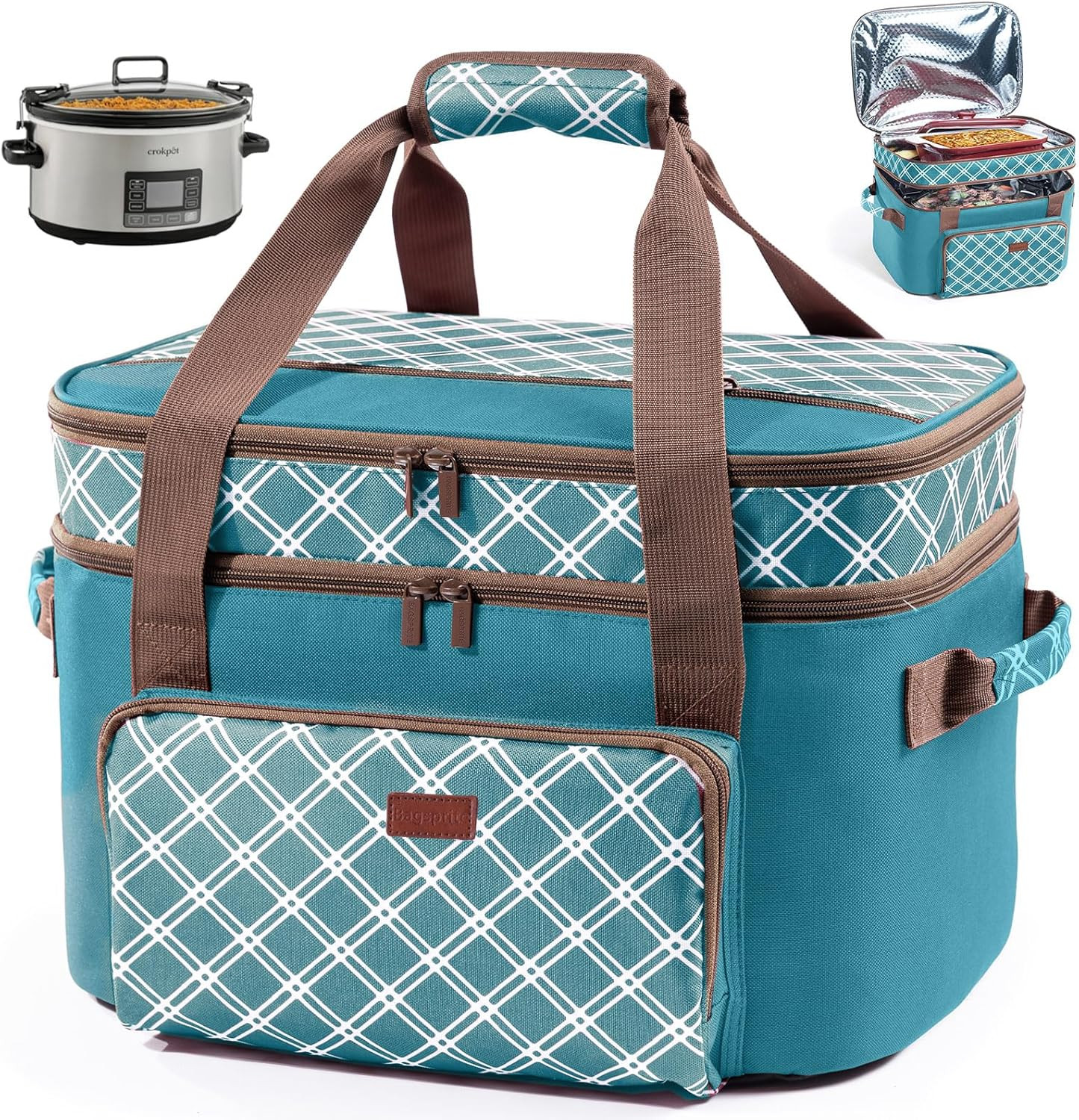 Double Layer Slow Cooker Carrier Bag – Fits 6–8 Qt Oval Slow Cooker Compatible with CrockPot ... | Amazon (US)