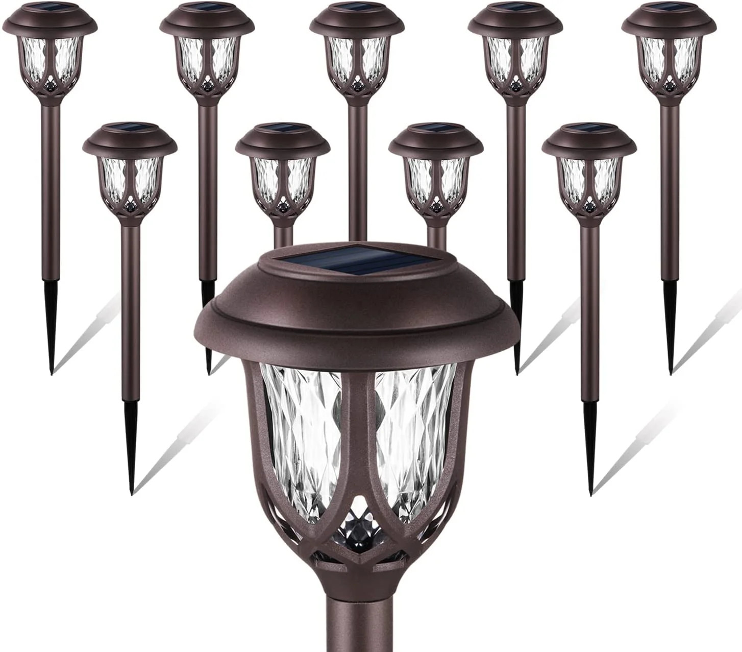 10 Pack Solar Lights Outdoor Decorative, Solar Pathway Lights Outdoor, Solar Powered Garden Yard ... | Walmart (US)