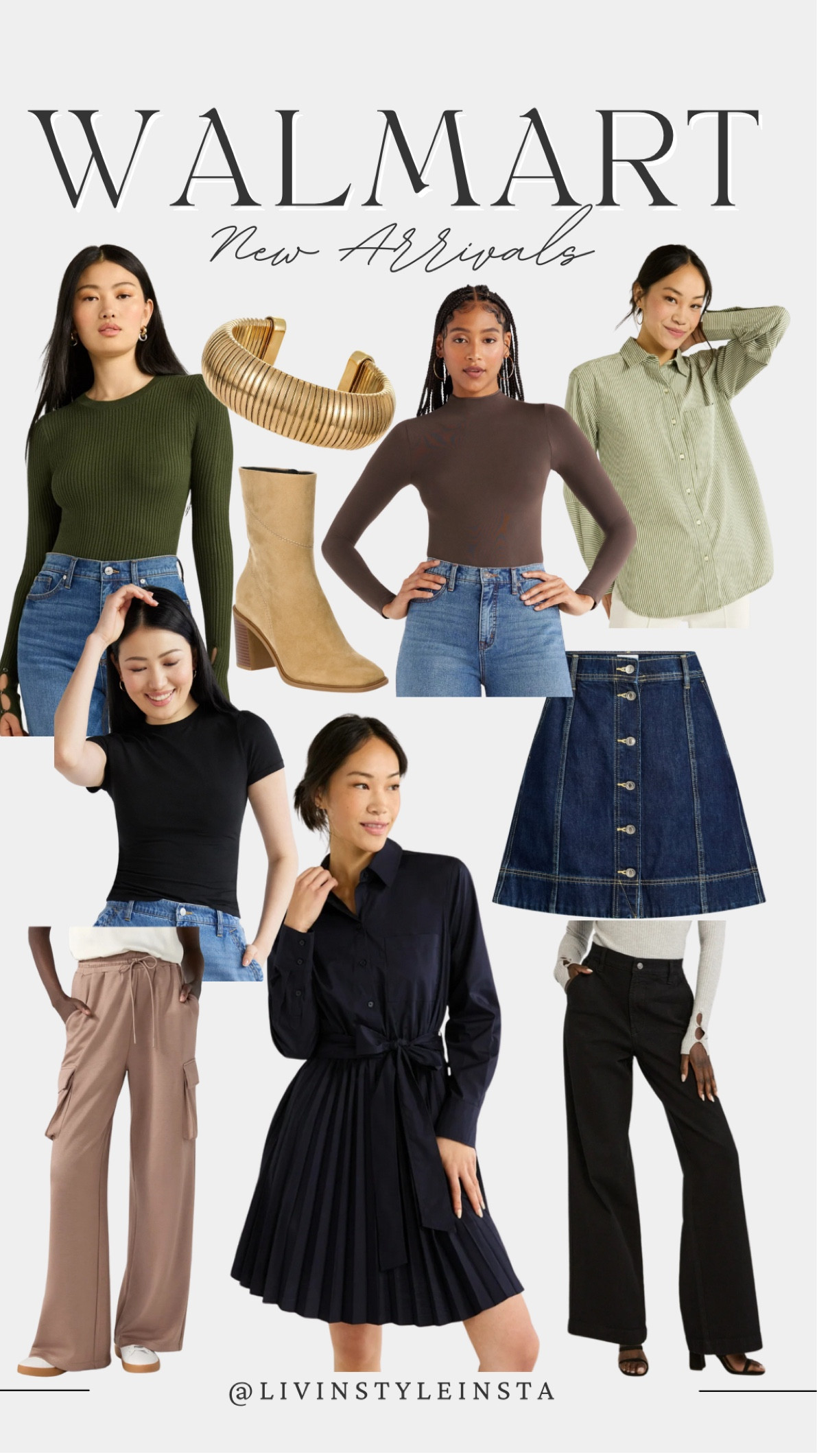 New arrivals from Walmart out now are the cutest!!! Just in time for fall! Jeans, bodysuits,jean skirt, trousers pants, boots and jewelry! #Walmartfinds

#LTKShoeCrush #LTKStyleTip #LTKFindsUnder50