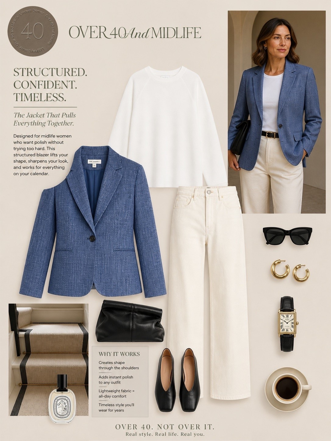 ✨Tap the bell, save and ❤️ for over 40 fashion, midlife style, midsize fashion and luxury looks for less. 

Business casual, work outfit. This place is actually very very flattering and it is super comfortable and at a price point of $40. You cannot find anything at this quality anywhere. I tried on literally 30 blazers at the mall yesterday didn't even come close to this $40 blazer grab it or it's gone.

(Size up if in between sizes.) for more relaxed fit.


👑"Helping you look good, feel good!" - Lindsey Denver

#LTKWorkwear #LTKOver40 #LTKMidsize