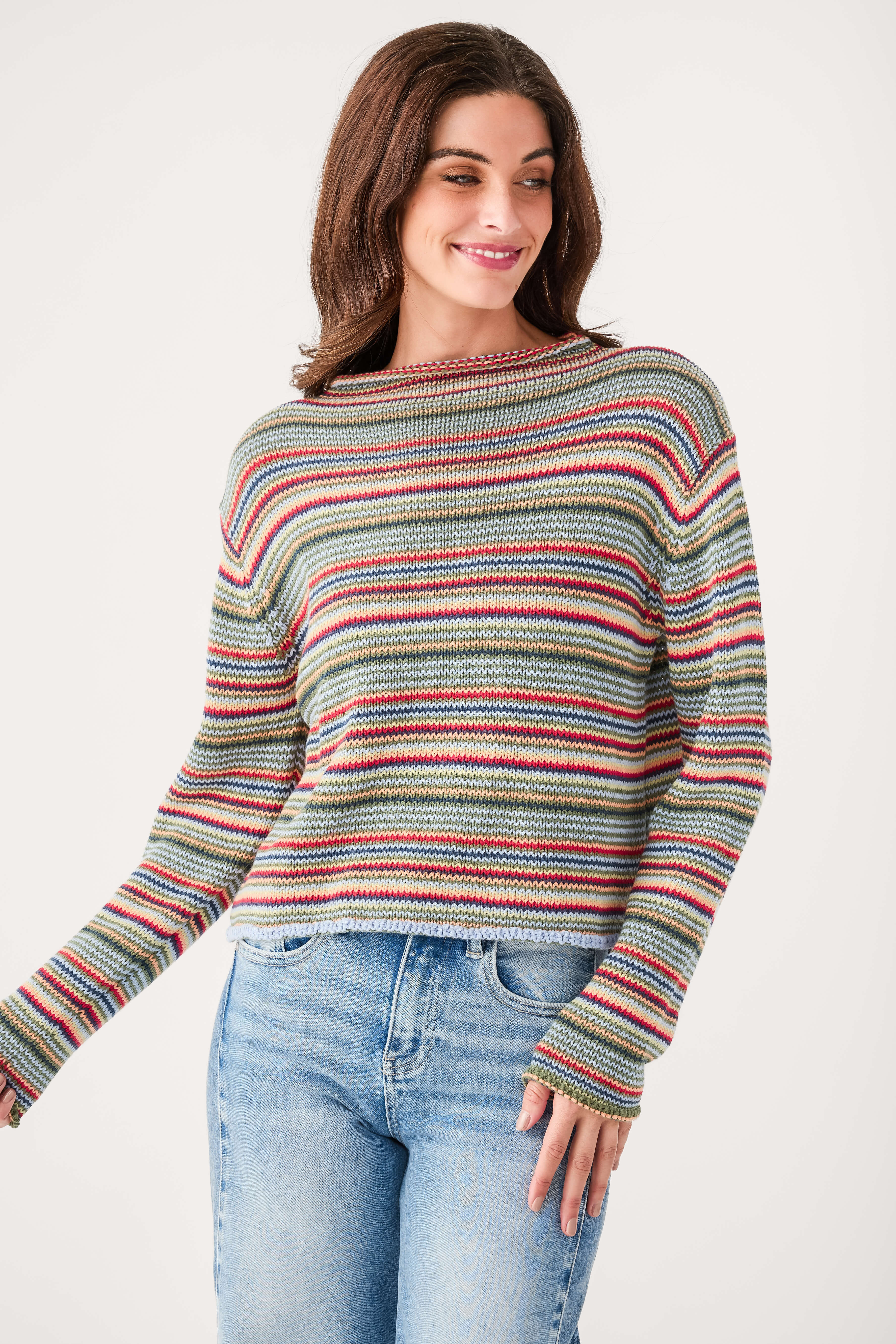 By Together Rollneck Striped Sweater | Social Threads