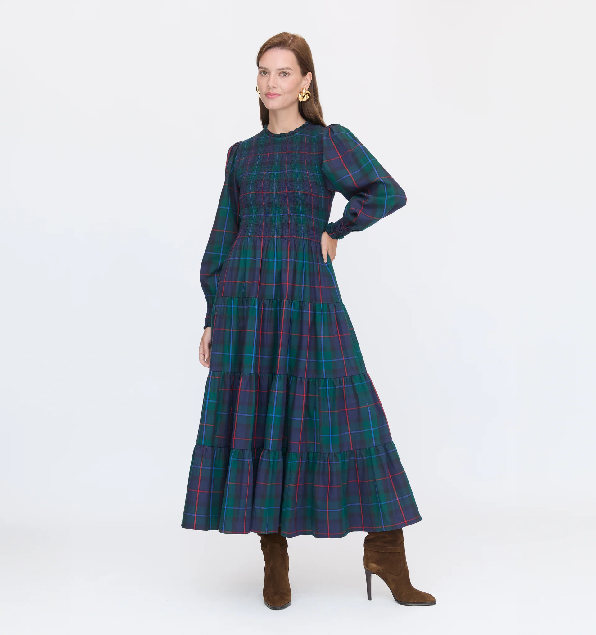 The Viviana Nap Dress - Midnight Tartan | Hill House Home US