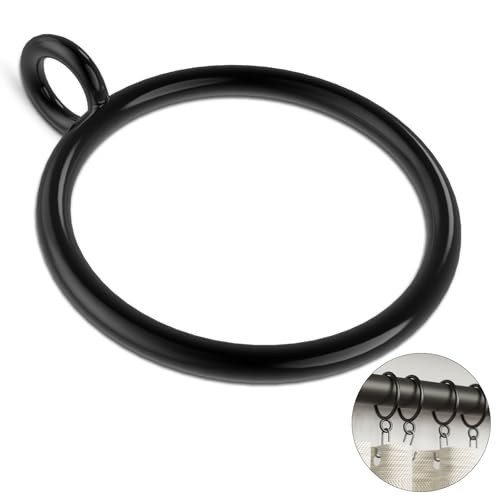 GASRONS 50 Pack Metal Curtain Rings with Eyelets, 1.5 inch Inner Diameter Drapery Rings Apply for Curtain Rods(Fits Up to 1 1/4-Inch Rod) | Amazon (US)