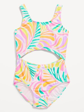 Printed Cutout One-Piece Swimsuit for Girls | Old Navy (US)