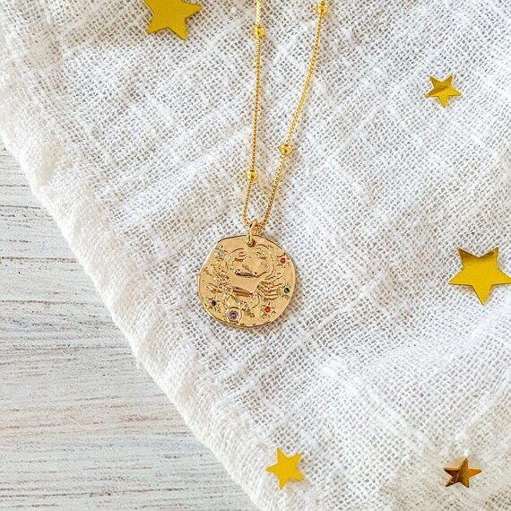 Zodiac Coin Necklace  16 Satellite Gold-filled  Leo | Etsy | Etsy (US)