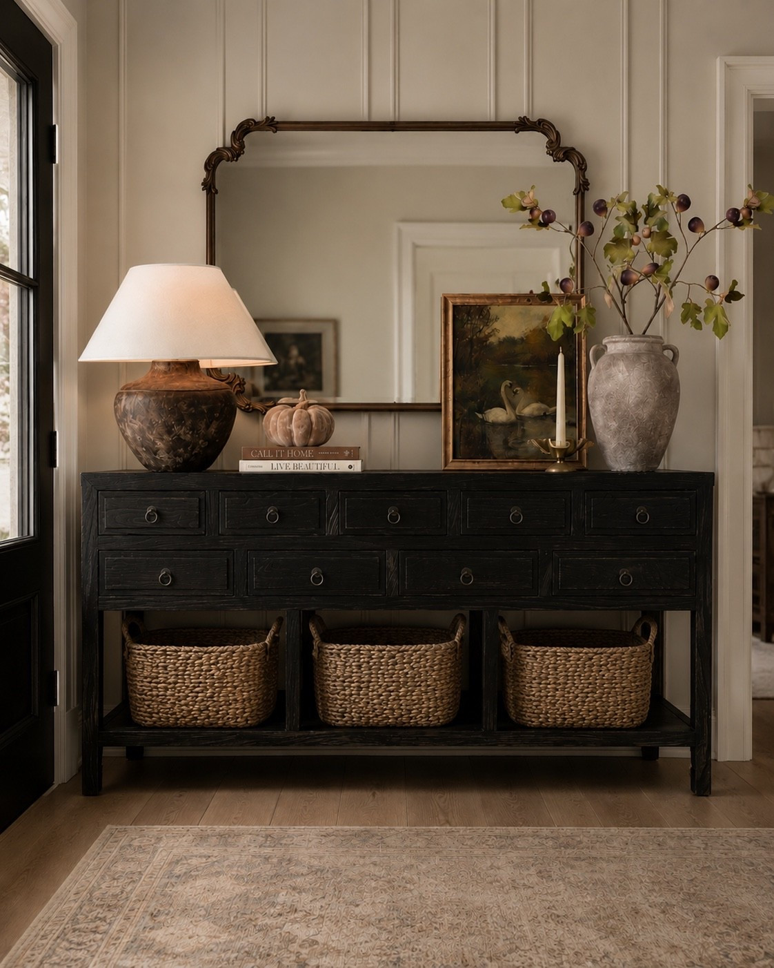 Moody Fall entryway decor. Fall console table. Moody fall decor.

#LTKSeasonal #LTKHome