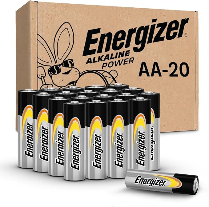 Energizer AA Batteries Alkaline Power, 20 Count Alkaline Double A Battery Pack | Amazon (US)