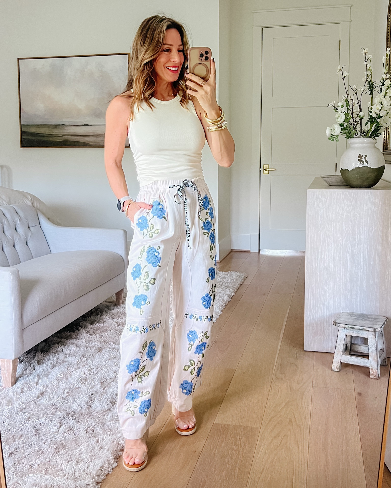 I can’t believe these embroidered pants are from Amazon, and I love them with this ruched tank that comes in a pack of 2!

Top Fit: I’m wearing a Small 

Pants Fit: I’m wearing a Small

#LTKgrwm #LTKmomlife #LTKPetite