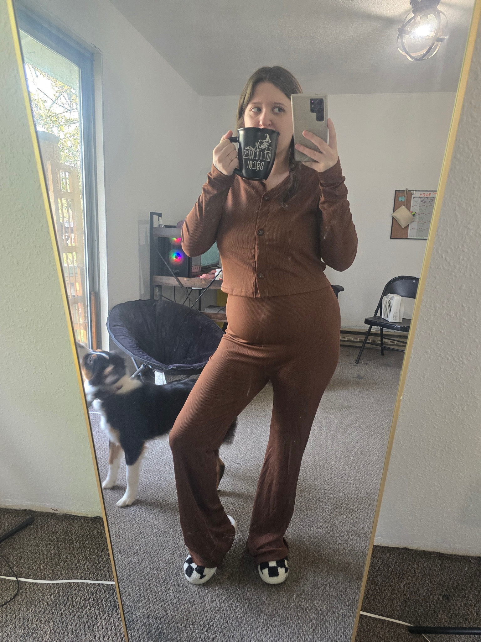 OOTD for a day at home. This jump suit is so cute and comfy! This would also be great for NYE outfit inspo! 
❤️YOUR BELLY DOES NOT RUIN YOUR OUTFIT❤️

#LTKFindsUnder50 #LTKHoliday #LTKStyleTip