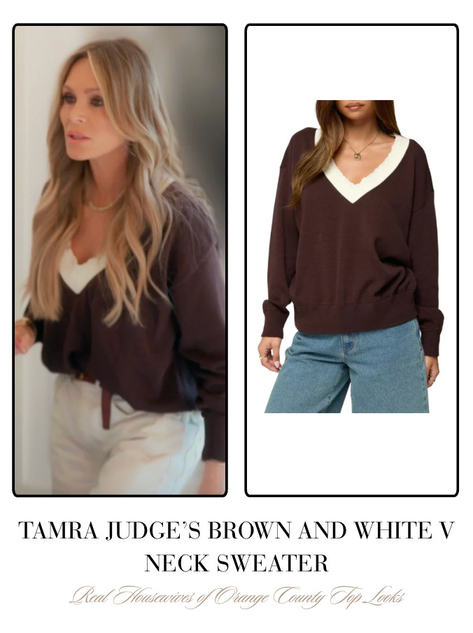 Tamra Judge's Brown V Neck Sweater 

 