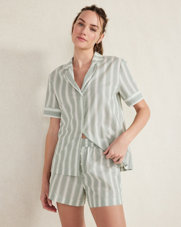 Organic Cotton Poplin Stripe Pajama Set | Haven Well Within