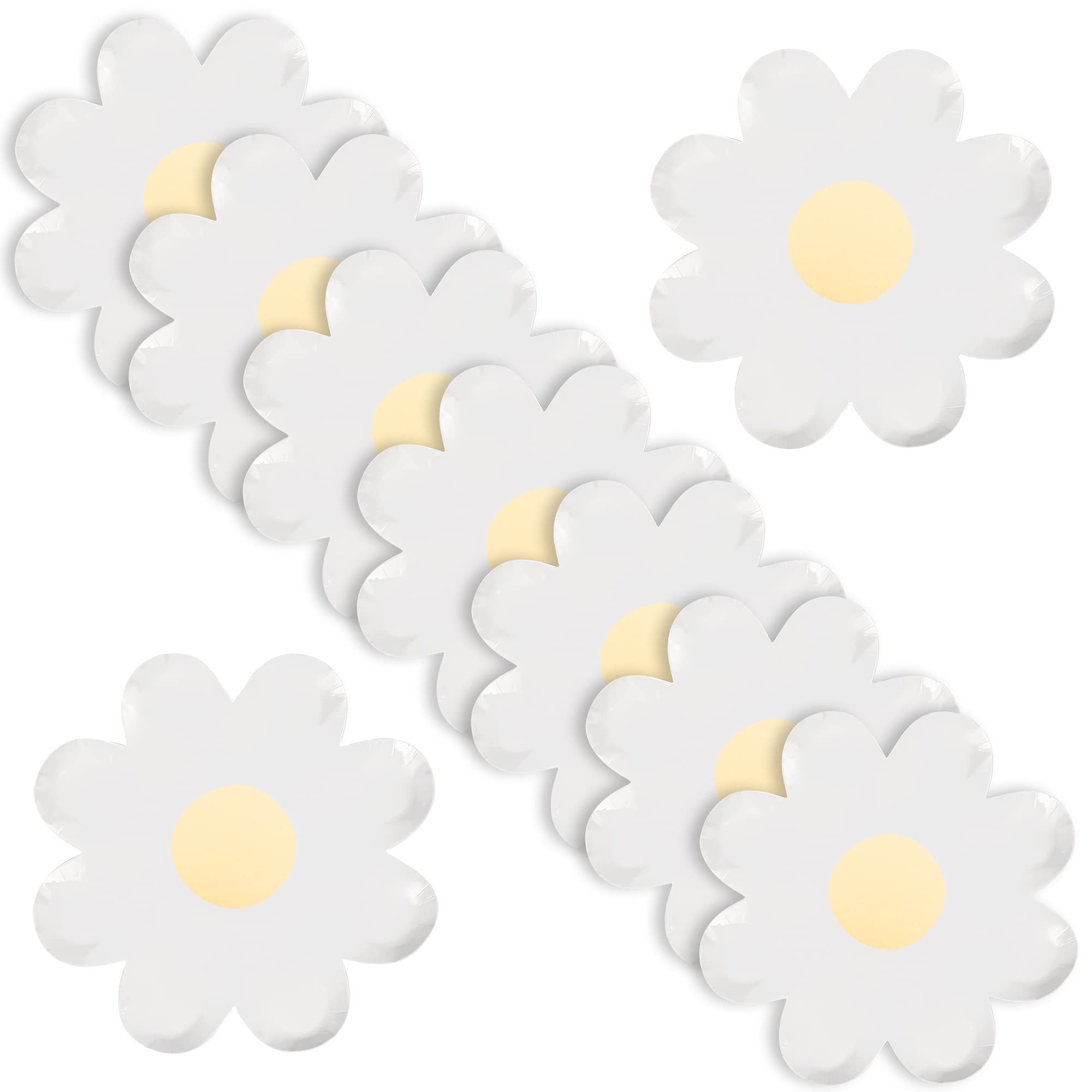50 Pcs Daisy Paper Plates Flower Disposable Gold Foil Dessert Plates Sunflower Boho Groovy Party ... | Amazon (US)