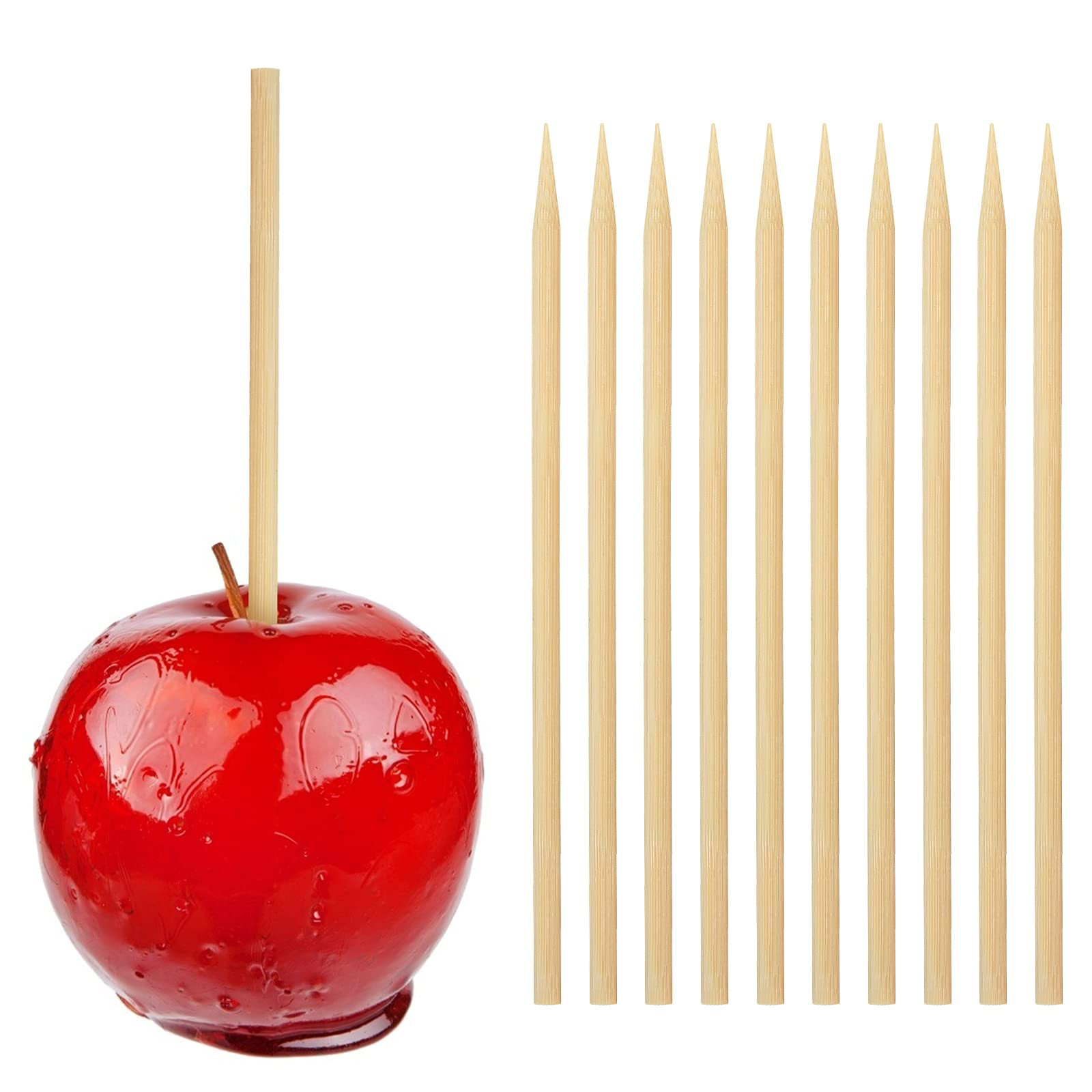 HANSGO Wooden Candy Apple Sticks, 5 mm 7 inch Birch Caramel Apple Cotton Sticks Semi Pointed Loll... | Amazon (US)
