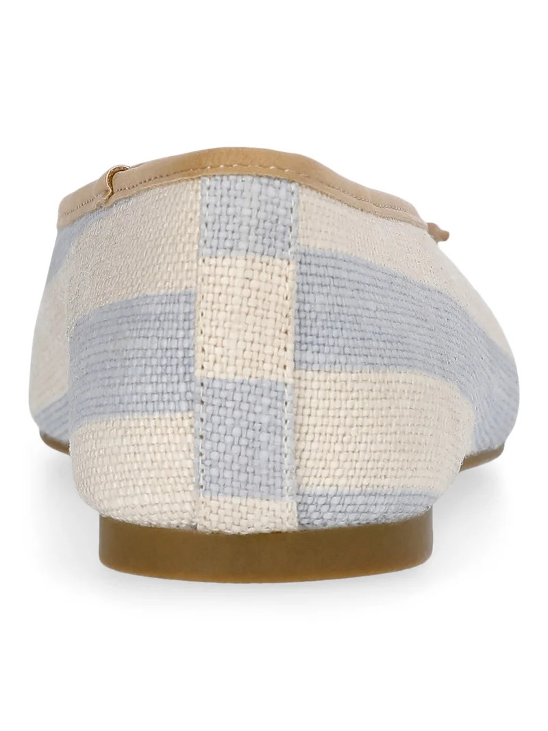 Free Assembly Women's Raffia Striped Ballet Flats with Bow | Walmart (US)