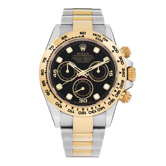 ROLEX

Stainless Steel 18K Yellow Gold 40mm Oyster Perpetual Cosmograph Daytona Watch Black 11650... | Fashionphile