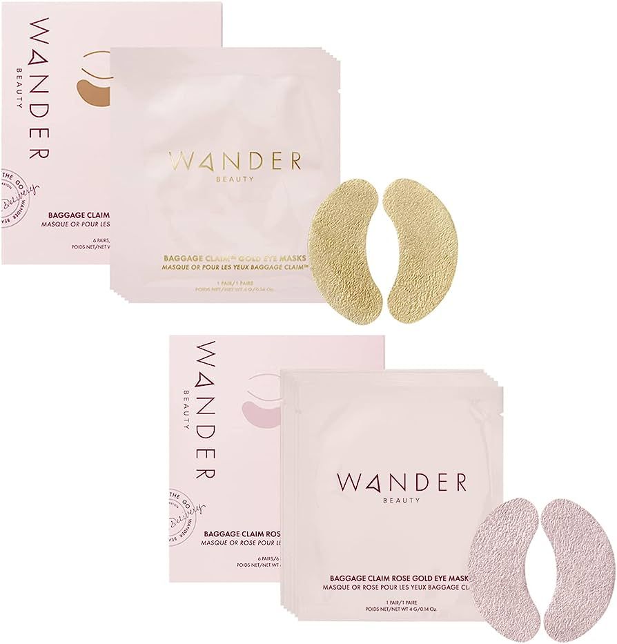 Wander Beauty Gold Under Eye Patches BAGGAGE CLAIM | Under Eye Mask for Beauty and Self Care, Bri... | Amazon (US)