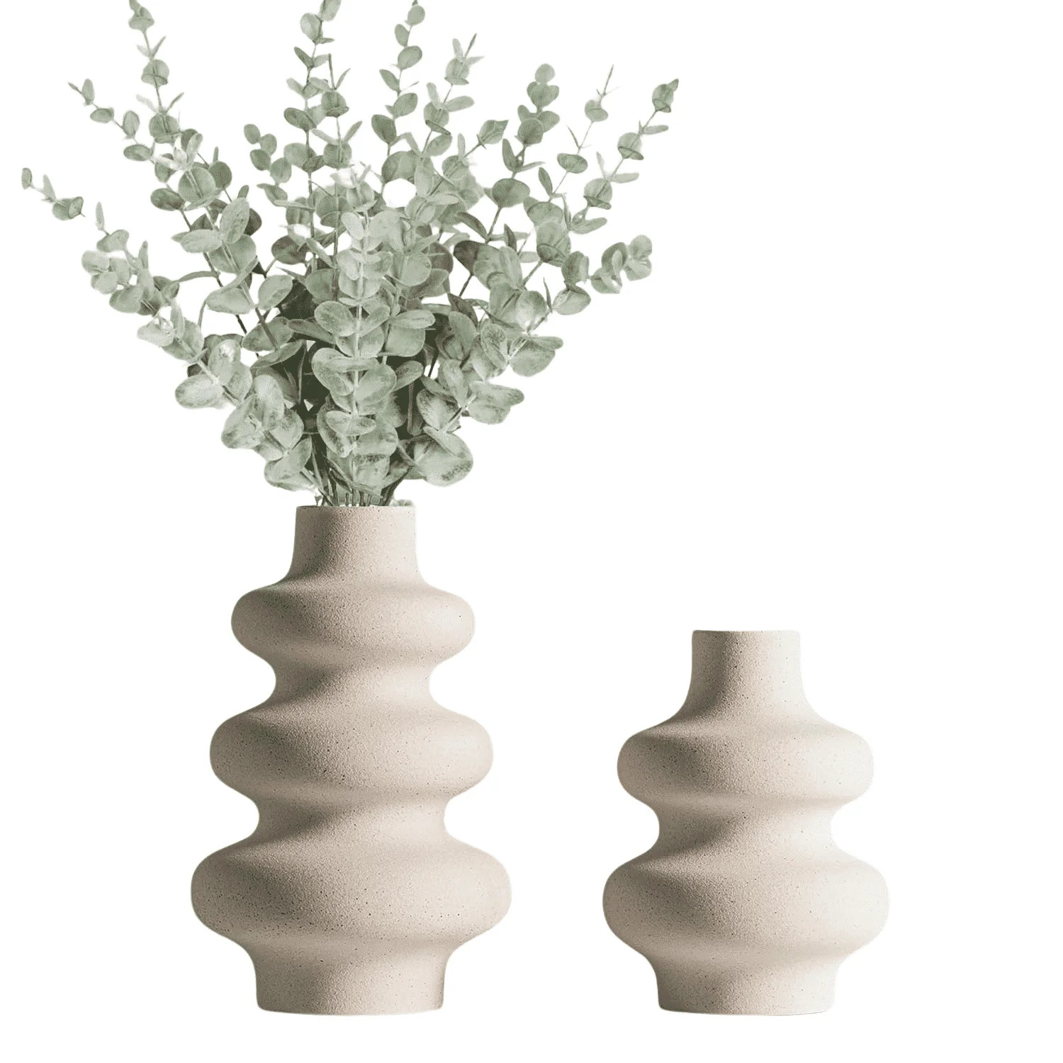 Ceramic Vases for Home Decor, Set of 2 White Ceramic Vases for Modern Home Decor, Dried Flower Va... | Walmart (US)