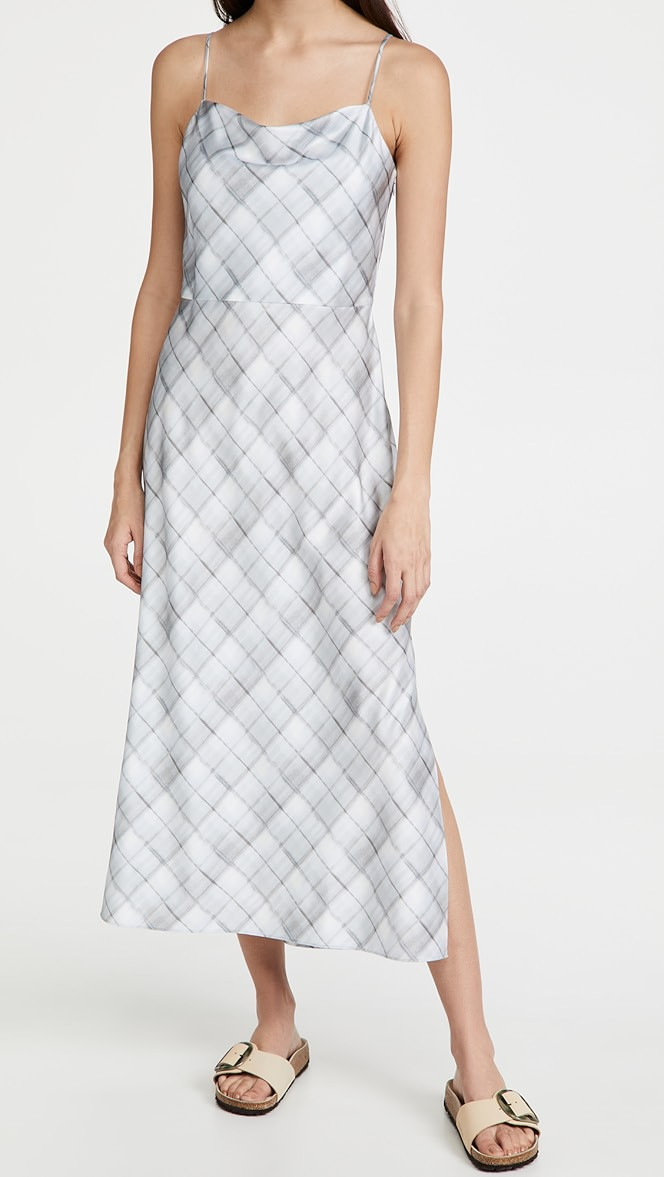 Hazy Plaid Cowl Neck Slip Dress | Shopbop