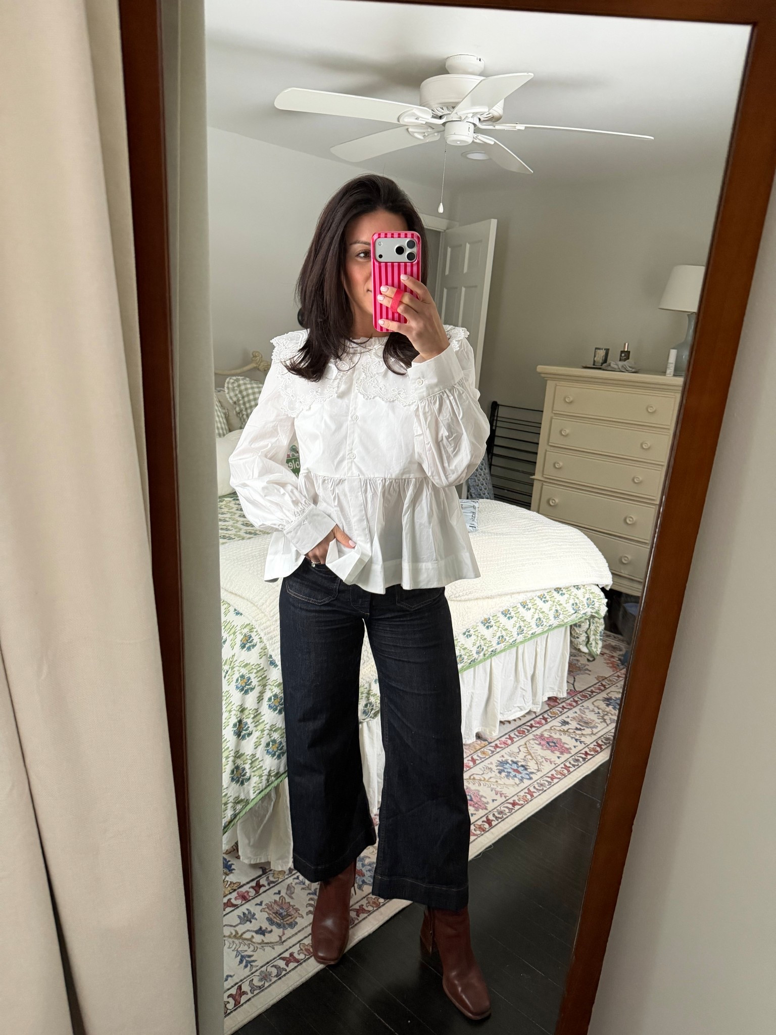 girls dinner outfit! simple but this top has a lot of cute details and I threw a fun jacket over it. I have worn these jeans nonstop, they dont even feel like jeans. they are soft, stretchy & comfortable!

use code LARAS10 for a discount on Loopys phone cases!

#LTKSeasonal #LTKstyletip #LTKshoecrush
