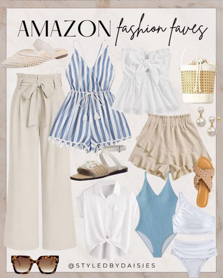 Amazon summer fashion favorites! 

#amazonfinds

Amazon finds. Amazon style. Amazon fashion. Amazon summer trouser style pants. Amazon striped summer romper. Amazon swim. Amazon linen shorts. Amazon summer top. Amazon summer handbag. Amazon summer shoes. 

#LTKStyleTip #LTKFindsUnder100

Follow my shop @styledbydaisies on the @shop.LTK app to shop this post and get my exclusive app-only content!

#liketkit #LTKSeasonal
@shop.ltk
https://liketk.it/4HnW2